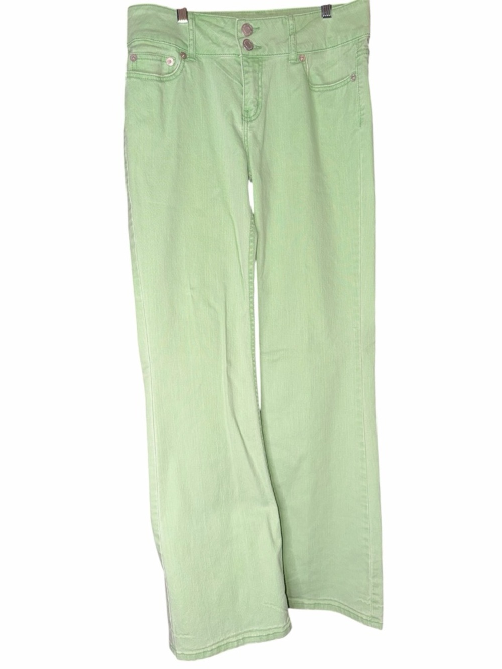 LONDONJEAN Light Pastel Green Flare Jeans —#145